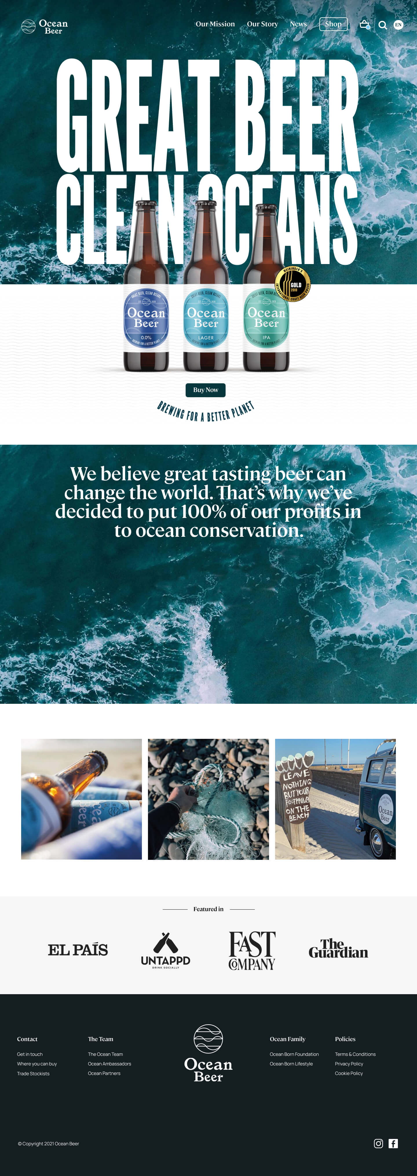 Ocean Beer Homepage