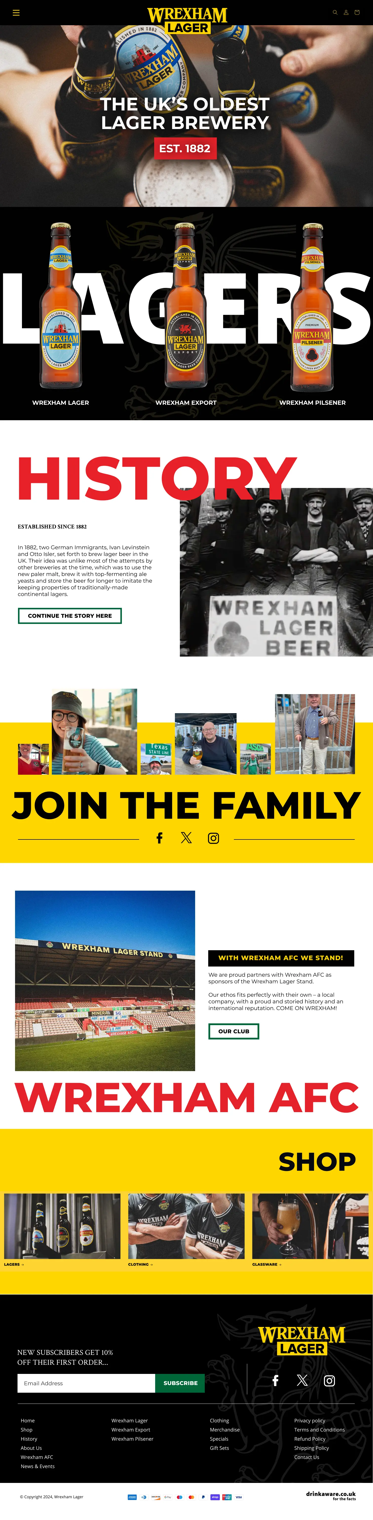 wrexham website on a tablet